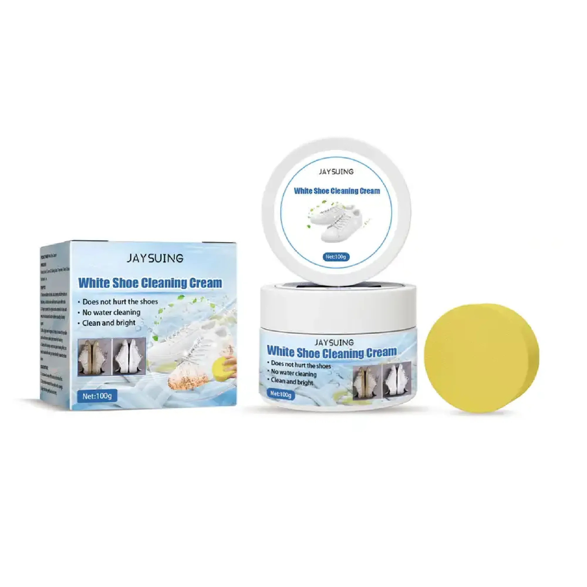 1pc Small Shoe Cleaning Cream White Shoe Cleaning Stained, Yellowing Shoe Edge No-Rinse Cleaning Cream