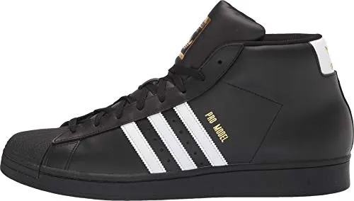 adidas Originals Pro Model,Black/White/Gold Foil,12.5