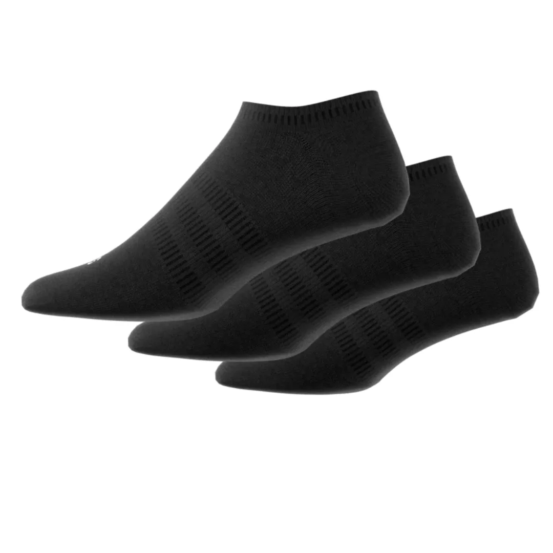 Adidas Thin and Light No-Show Socks 3 Pairs - Black/White