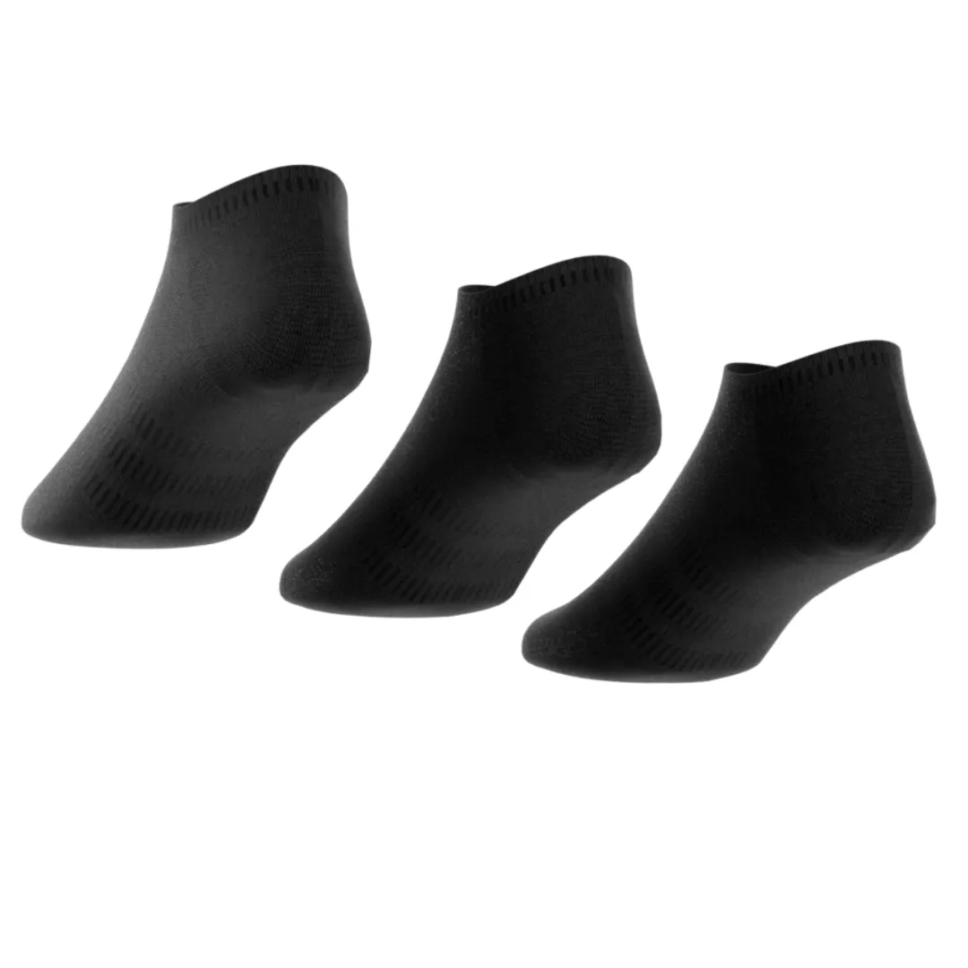 Adidas Thin and Light No-Show Socks 3 Pairs - Black/White