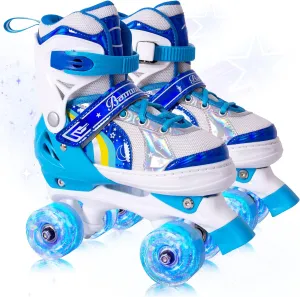 Adjustable Kids Roller Skates XS Size 27-30 Blue