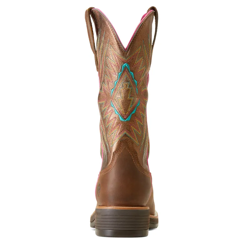 'Ariat' Women's 11" Ridgeback Western Square Toe - Distressed Tan / Bridle Tan