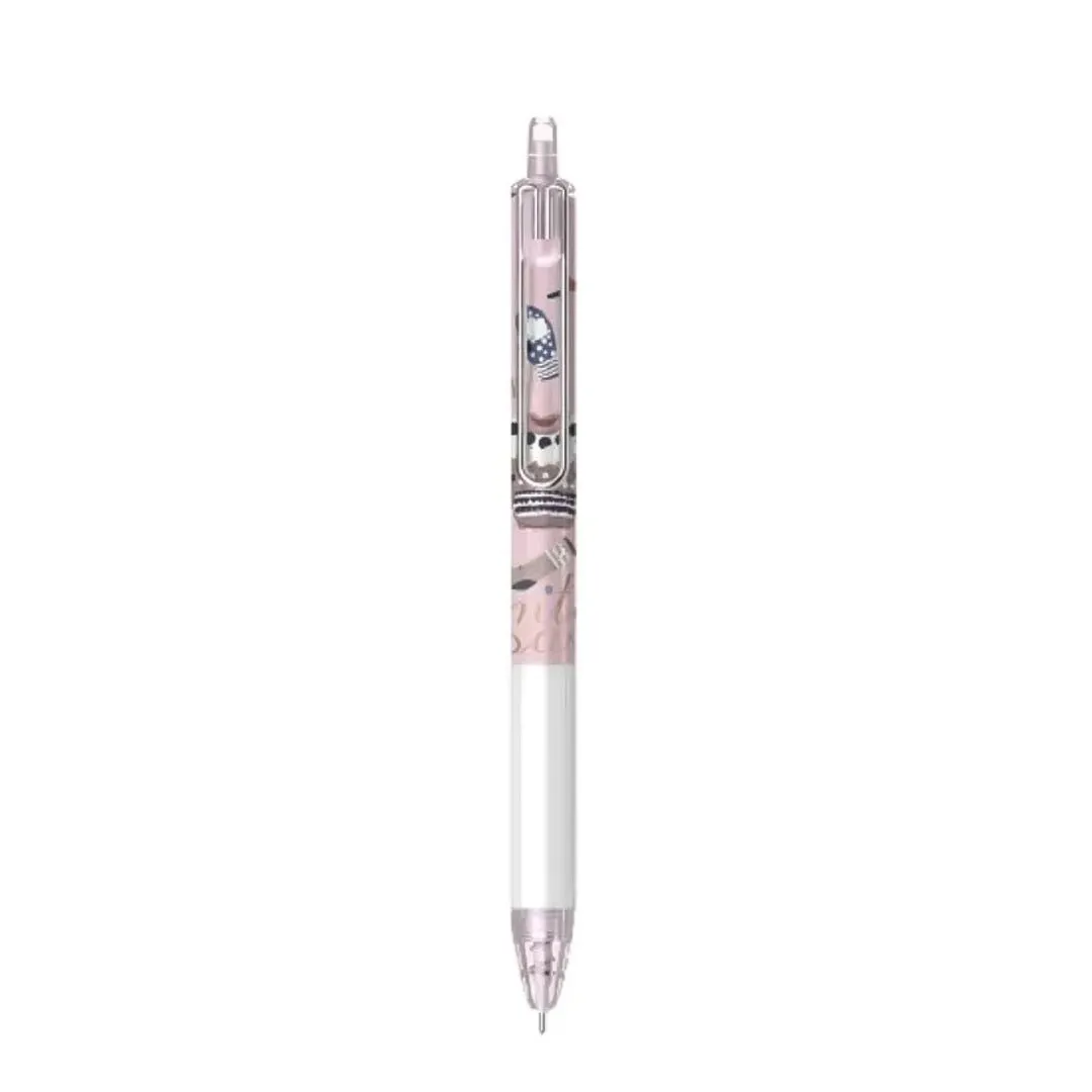 Beifa Ice and Snow Pattern Beautiful Retractable Gel Pen Black