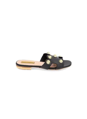 Black Cat Studded Sandals for Woman