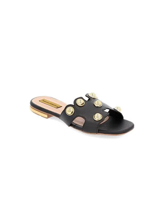 Black Cat Studded Sandals for Woman