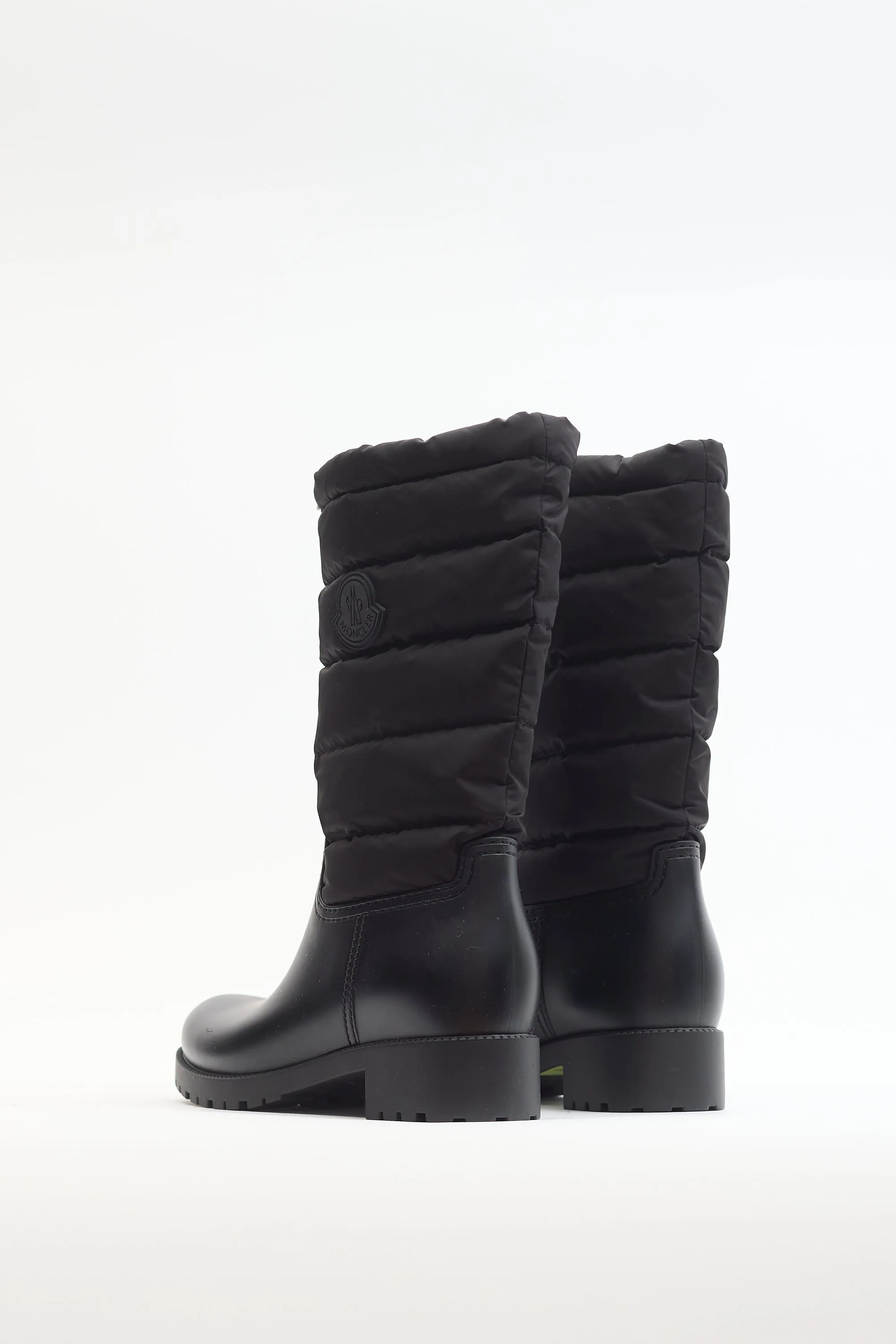 Black Nylon Quilted Ginette Puffer Boot