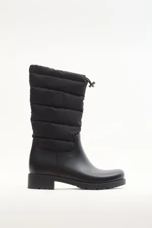 Black Nylon Quilted Ginette Puffer Boot