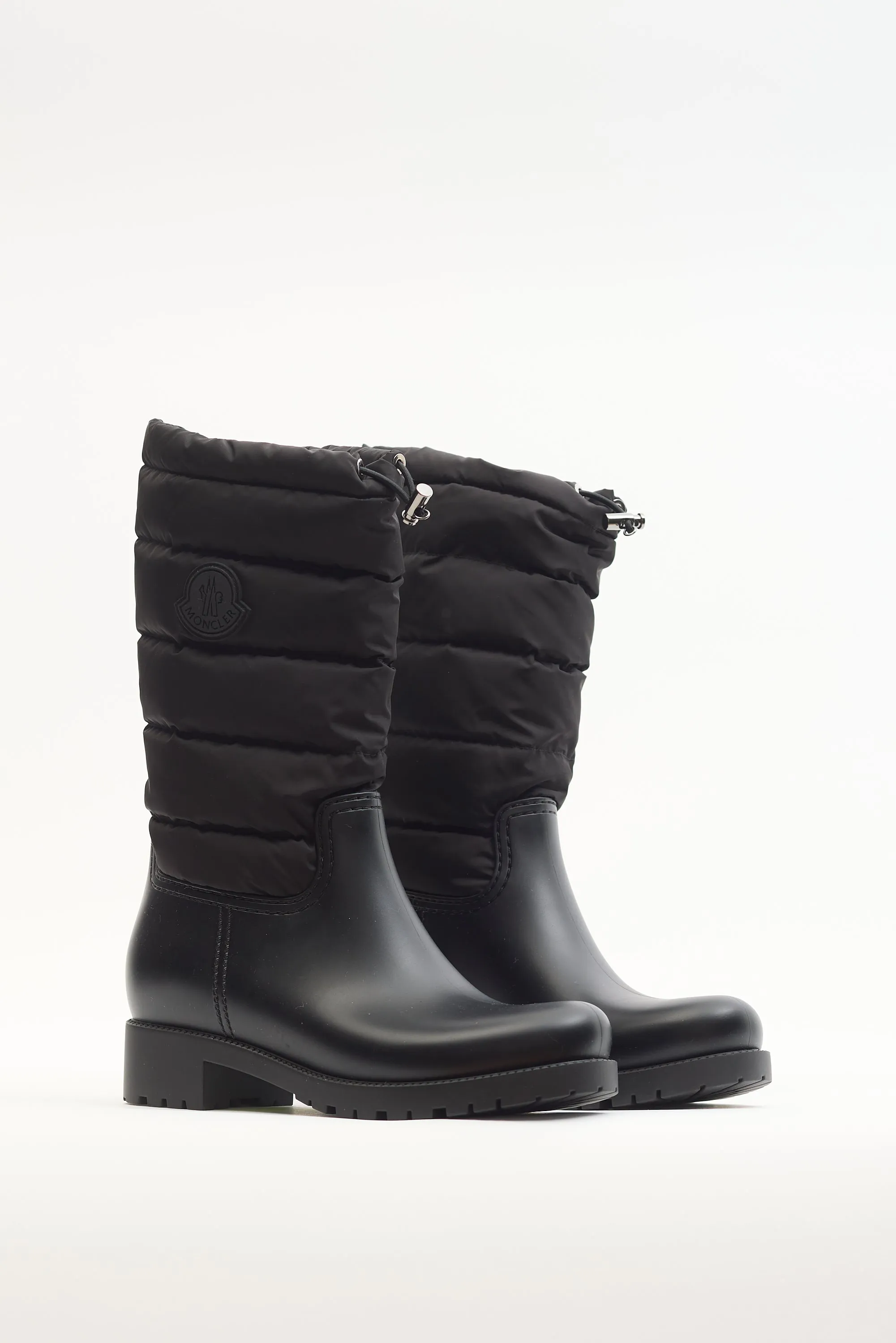 Black Nylon Quilted Ginette Puffer Boot