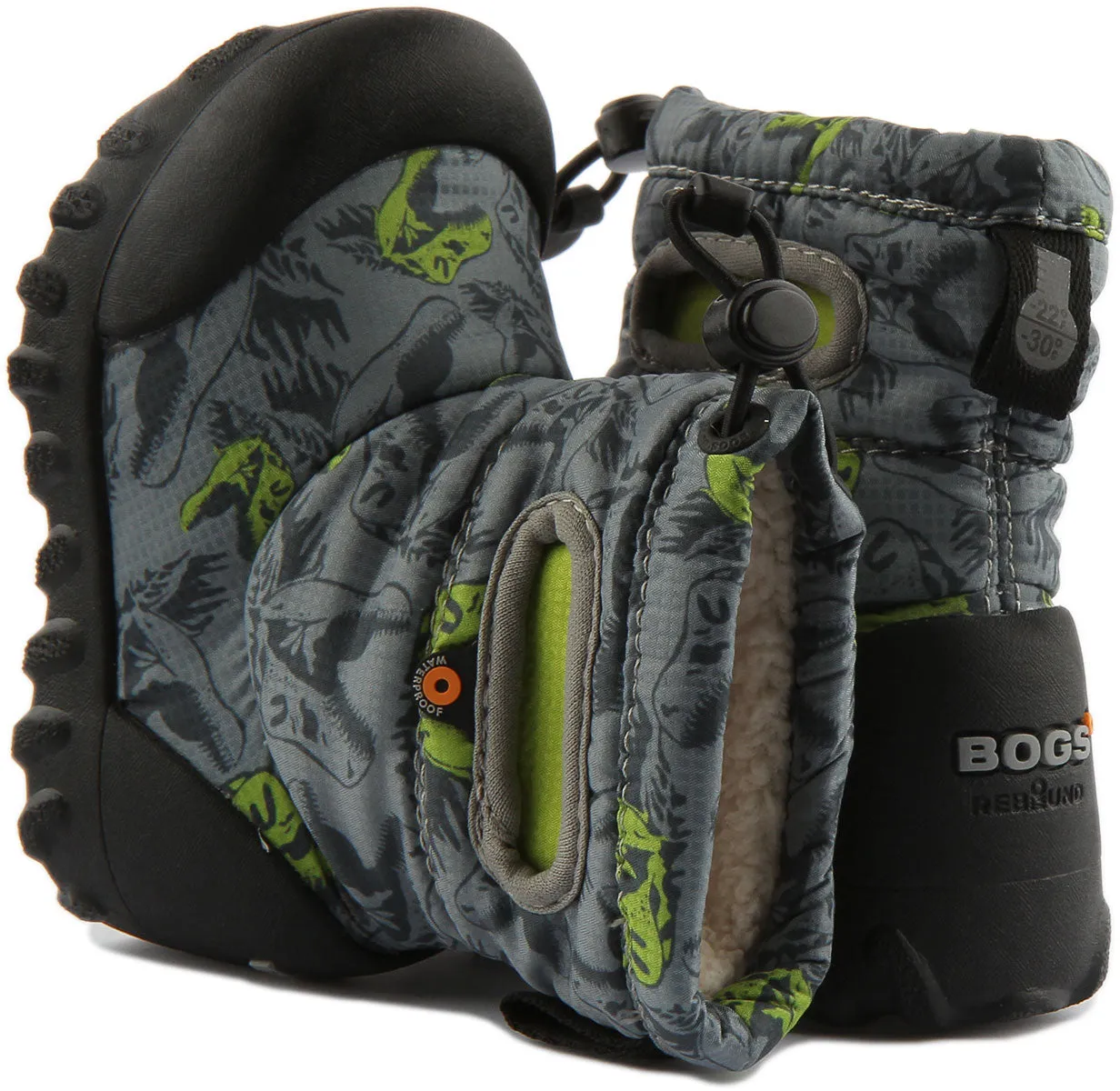 Bogs Bmoc Snow Dino In Grey Black For Infants