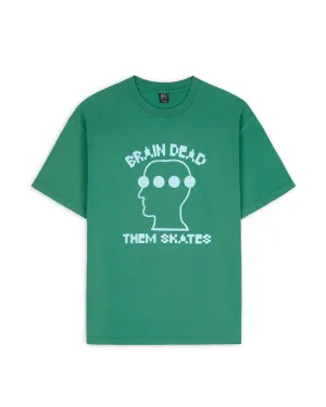 Brain Dead x Them Skates Logo Head Dots T-Shirt - Green