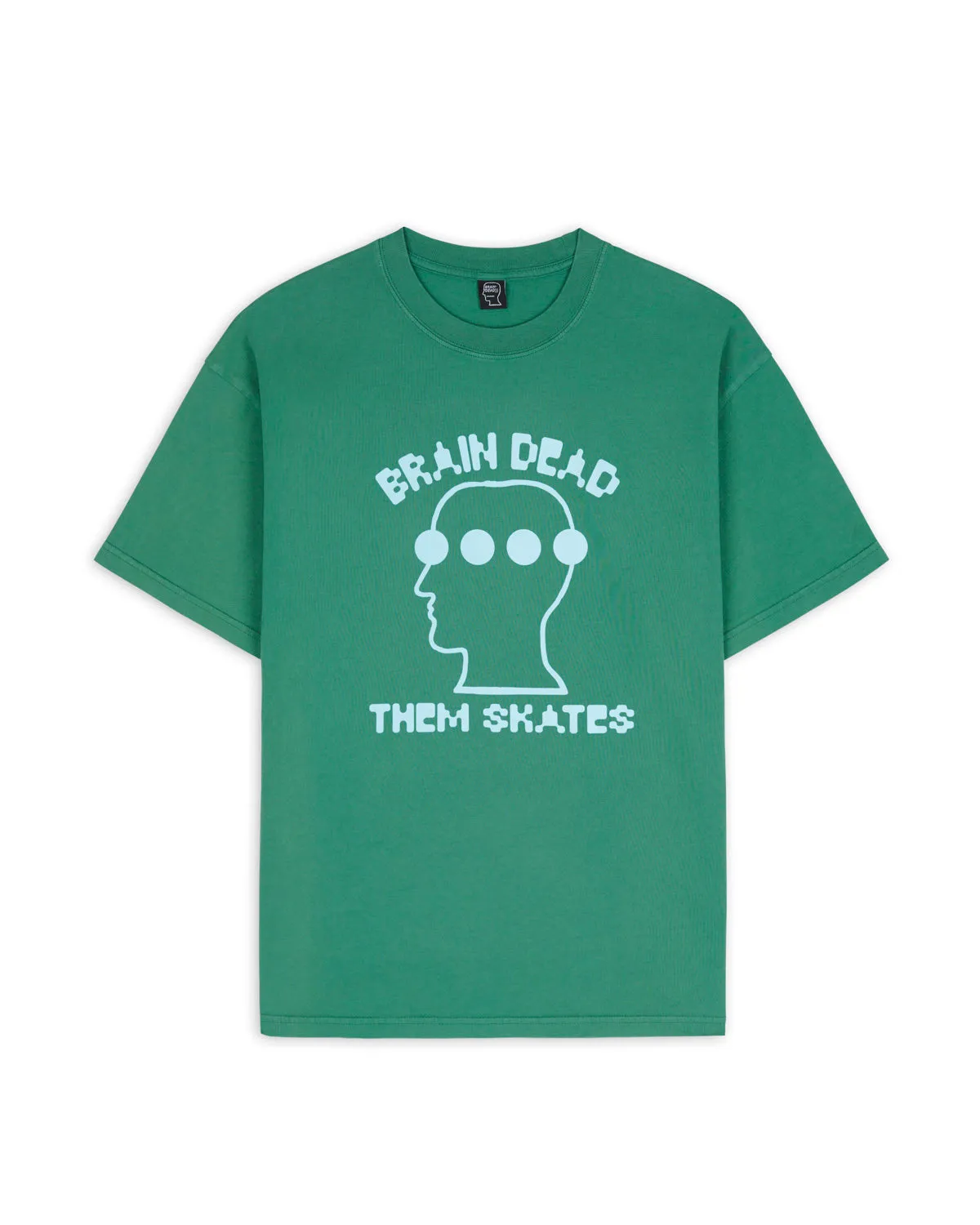 Brain Dead x Them Skates Logo Head Dots T-Shirt - Green