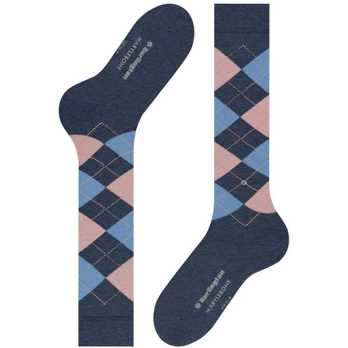 Burlington Marylebone Knee High Socks - Dark Blue Mel