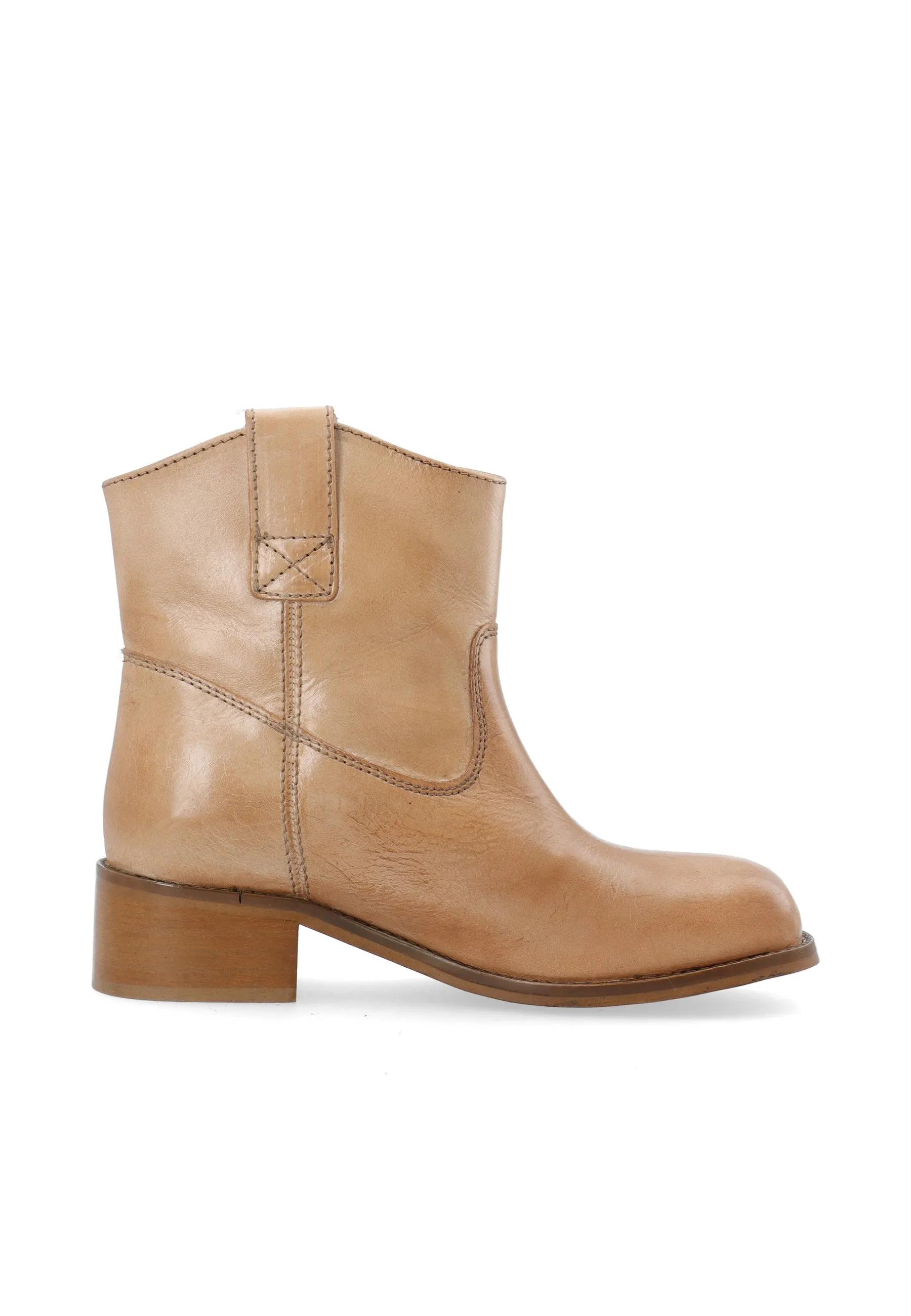 Casvilma Pull On Leather Boots Cognac