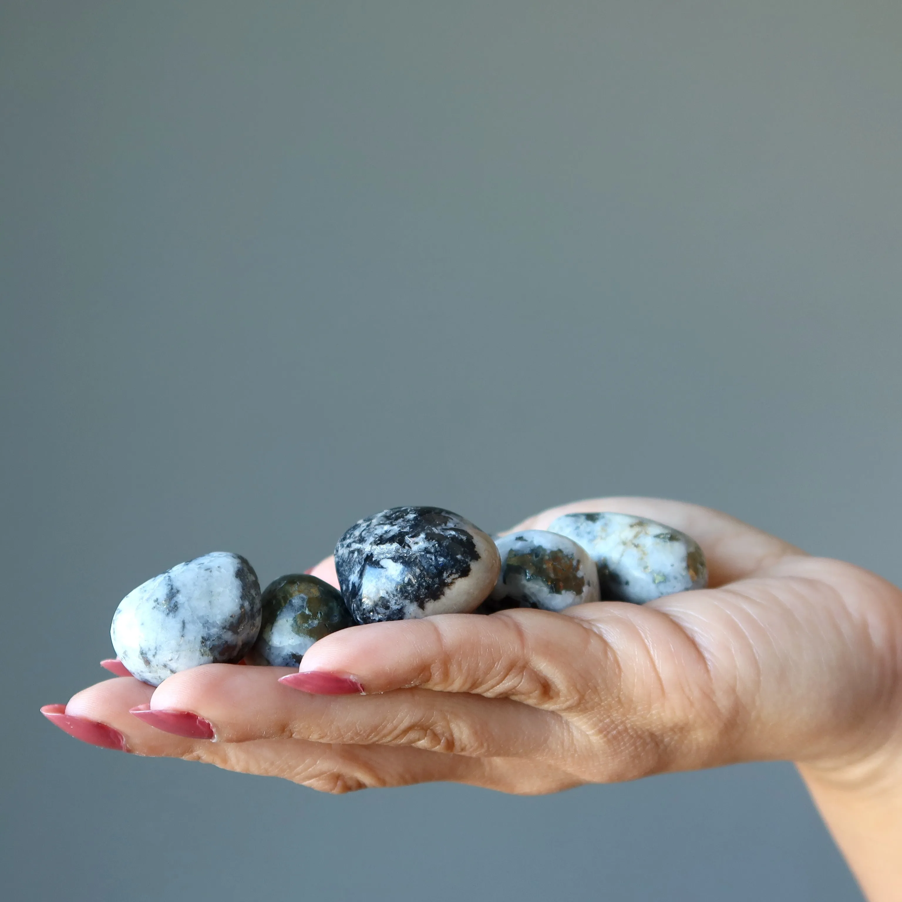 Chalcopyrite Tumbled Stone Snow Quartz Gold