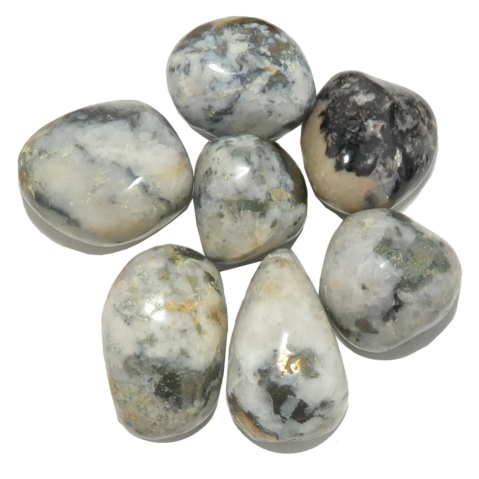 Chalcopyrite Tumbled Stone Snow Quartz Gold