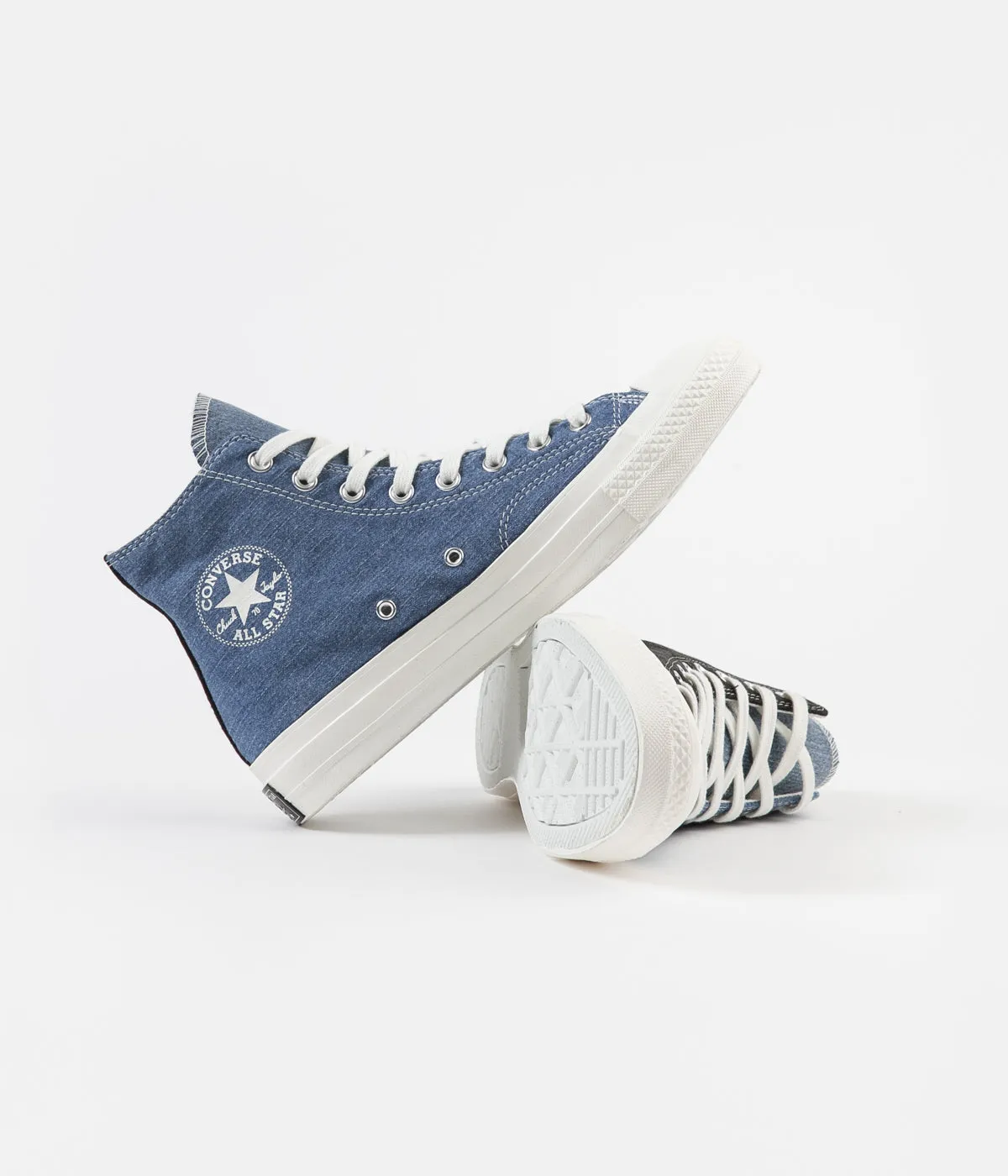 Converse CTAS 70's Hi Renew Denim Shoes - Dark Denim / Light Denim / Egret