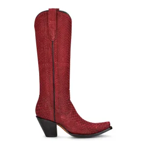 Corral Womens Python Cowboy Boots Snake Red