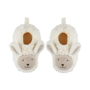 Cotton Knit Baby Booties - Sheep