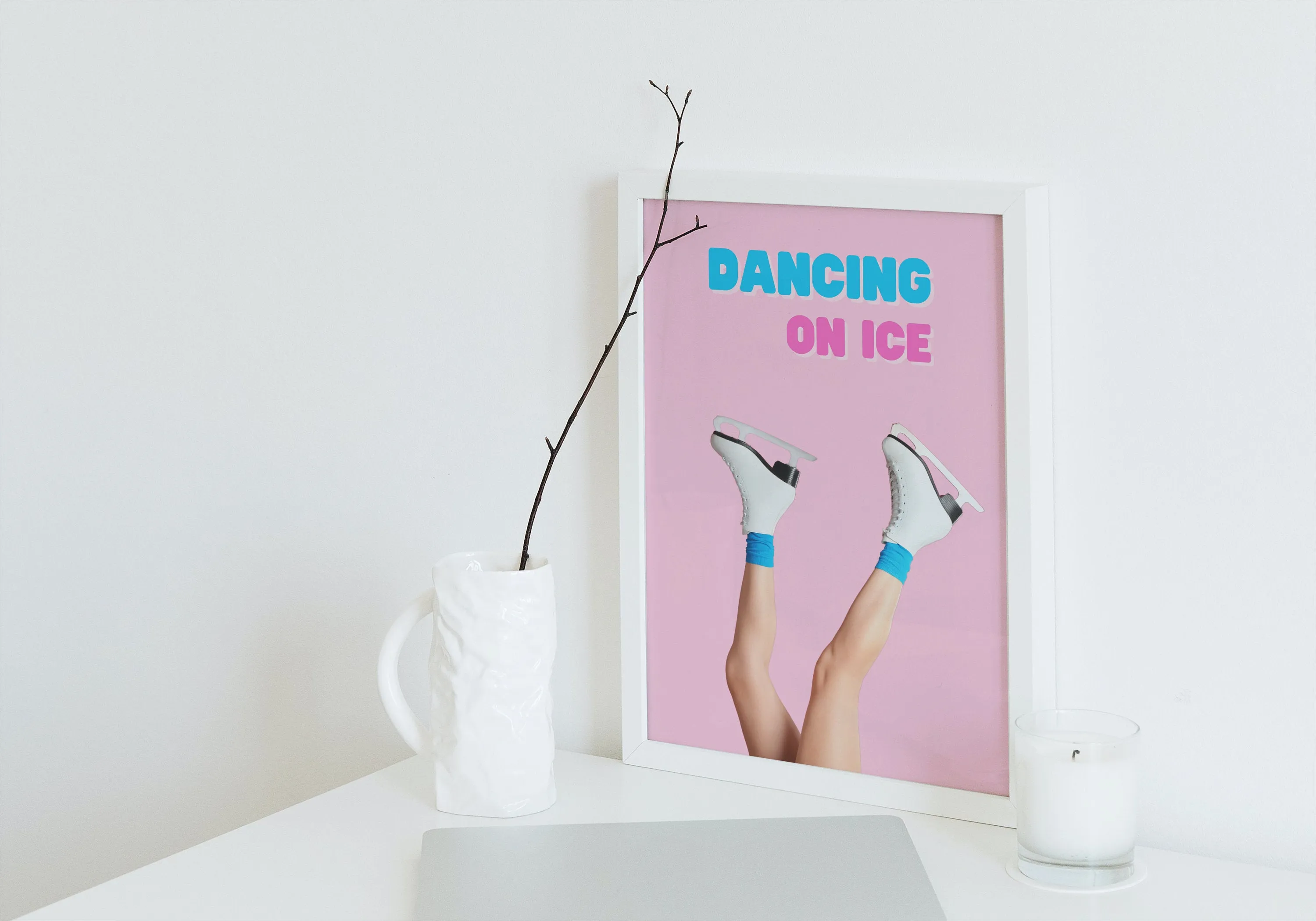 Dancing On Ice Ice Skating Poster PRINTABLE WALL ART, One Piece Poster, Pink Preppy Wall Art, Dorm Room Decor, Sports Academia Aesthetic