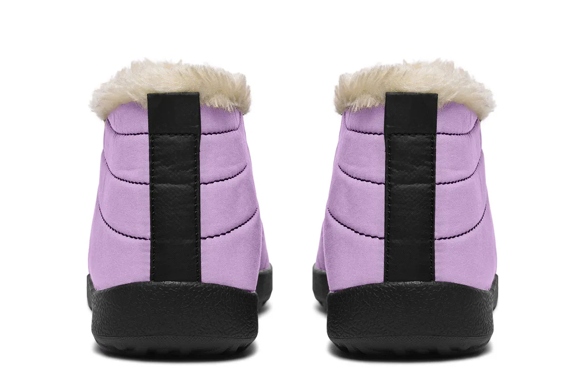 Digital Lavender Winter Sneakers - Warm & Easy Slip-On Shoes Lined with Vegan Wool with Anti-Slip Soles