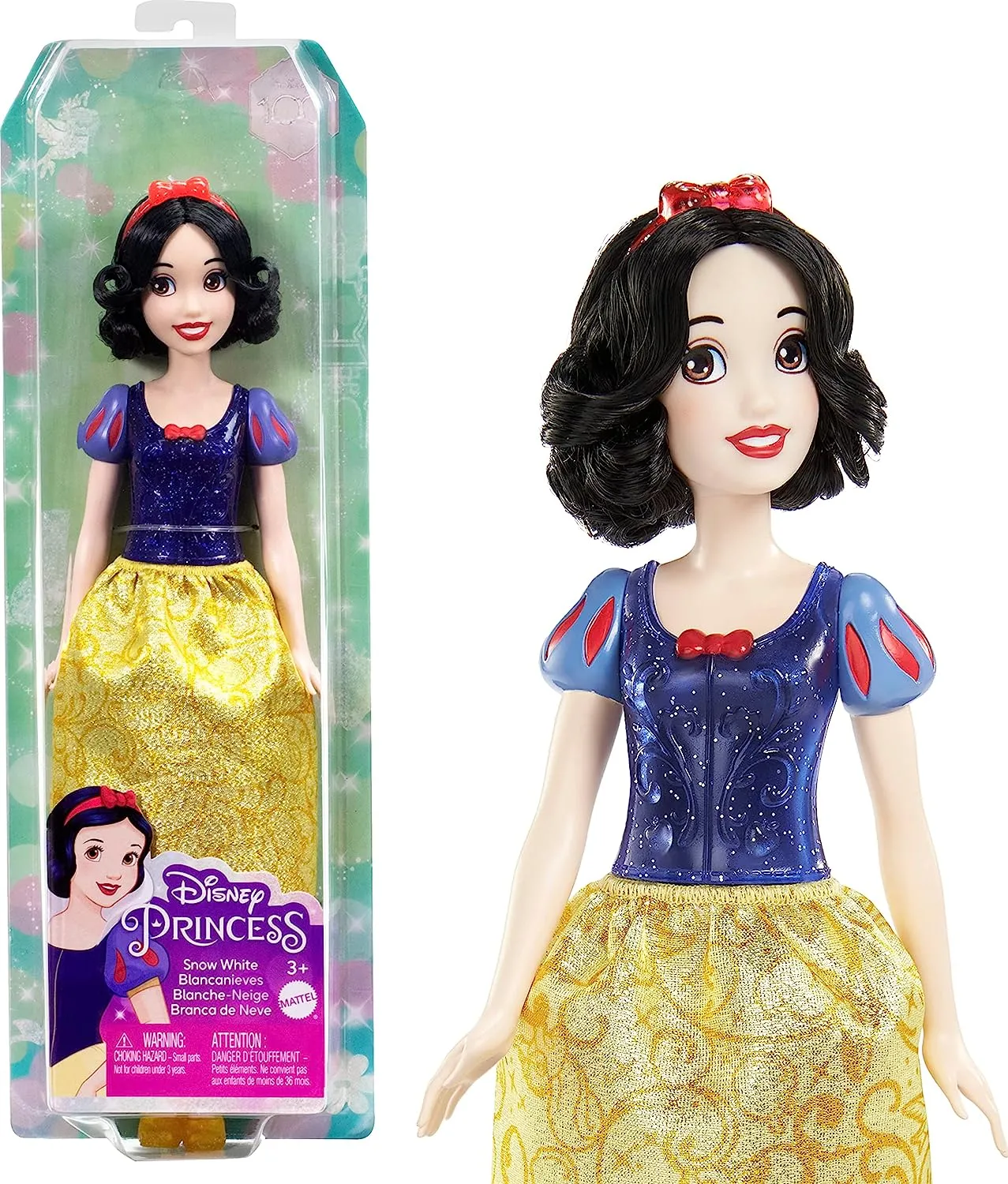 ?Disney Princess Toys, Snow White Posable Fashion Doll with Sparkling Clothing and Accessories