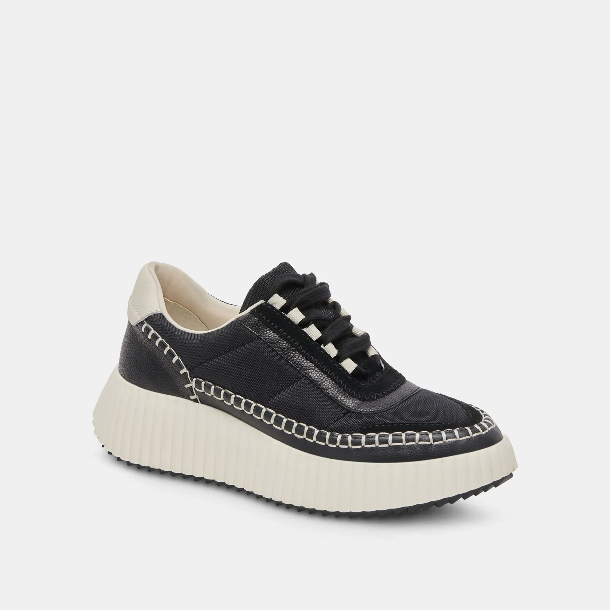 Dolce Vita Dolen Nylon Sneakers in Puffy Black Nylon