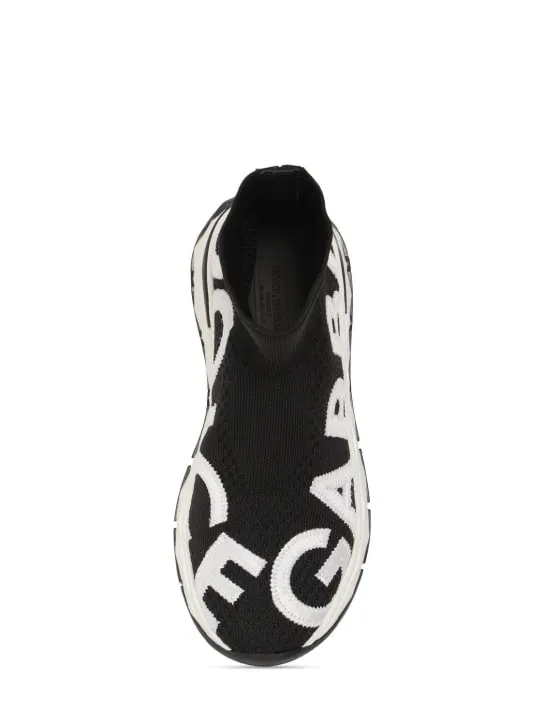 Dolce&amp;Gabbana   Logo intarsia knit sock sneakers 