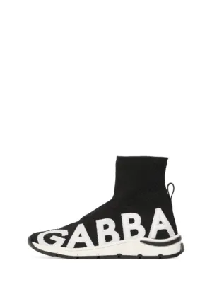 Dolce&amp;Gabbana   Logo intarsia knit sock sneakers 