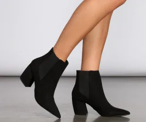 Downtown Stroll Faux Suede Booties