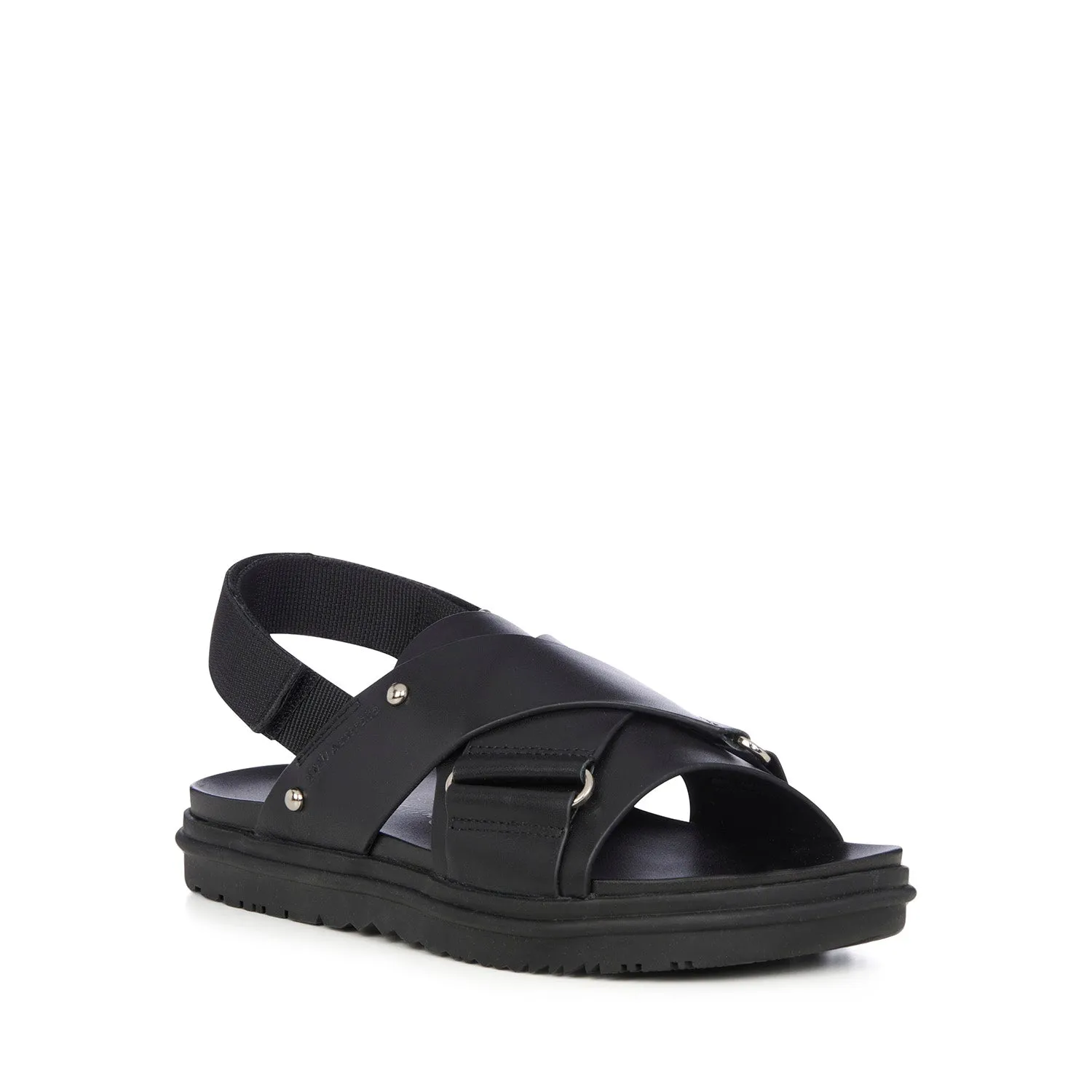 Emu Lyrebird Leather Sandals Black