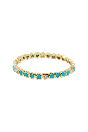 Erin Wachs Small Heart Stretch Bracelet - BLUE