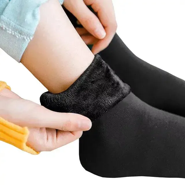 Female Winter Fleece Thick Warm Socks Soft Comfortable Solid Color Home Floor Thick Stocking Soft Boots Sleeping Socks