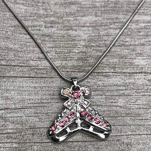 Figure Skating Pink Rhinestone Necklace