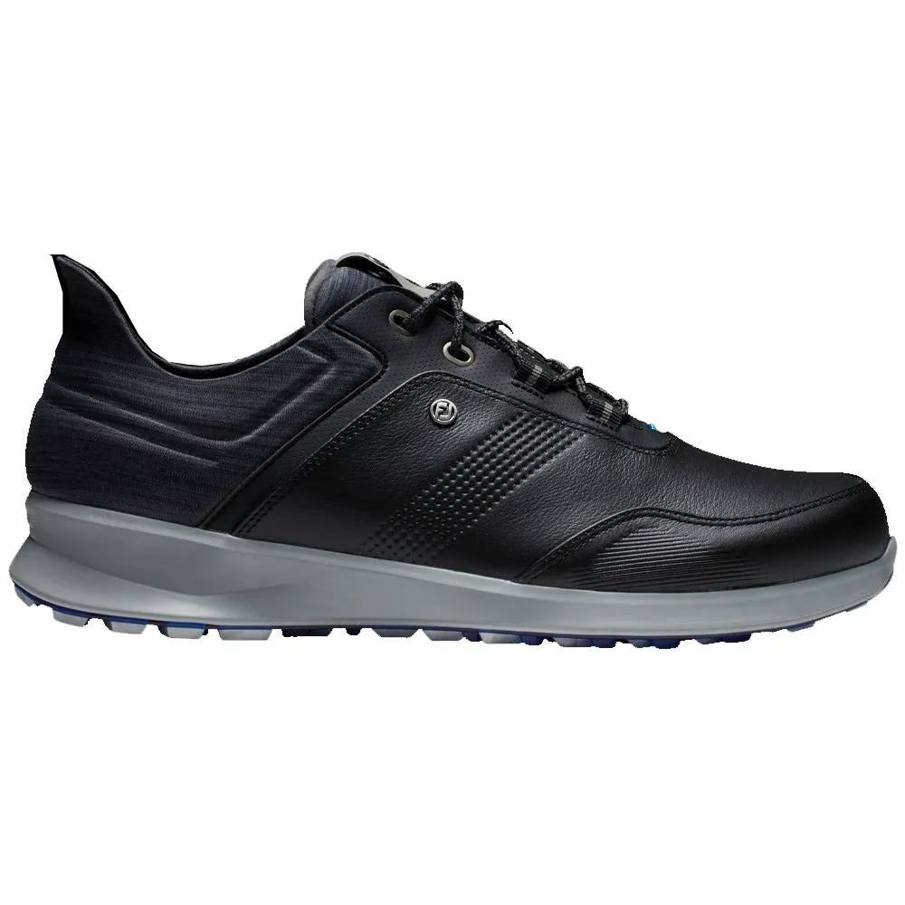 FootJoy Stratos Spikeless Waterproof Shoes - Black/Charcoal/Blue