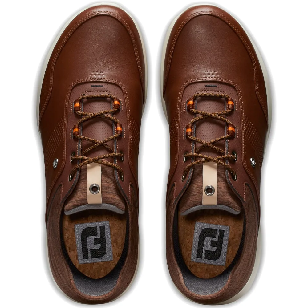 FootJoy Stratos Spikeless Waterproof Shoes - Cognac/Brown/Orange