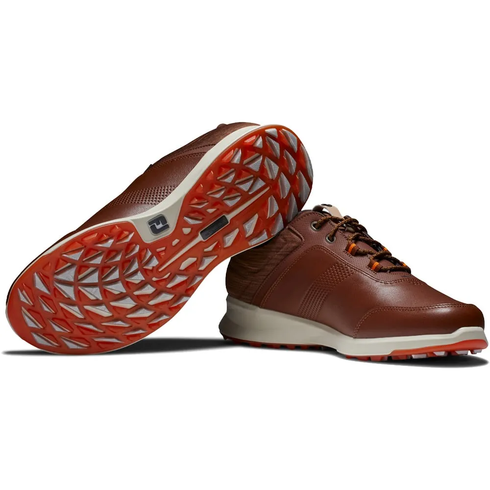 FootJoy Stratos Spikeless Waterproof Shoes - Cognac/Brown/Orange