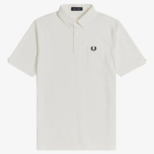 Fred Perry Button Down Polo - Snow White