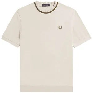 Fred Perry Crew Neck Pique T-Shirt - Snow White