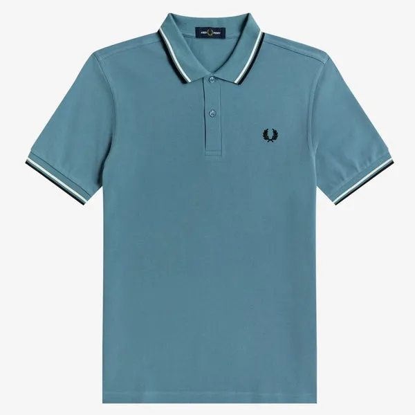 Fred Perry M3600 Polo - Ash Blue / Snow White / Black