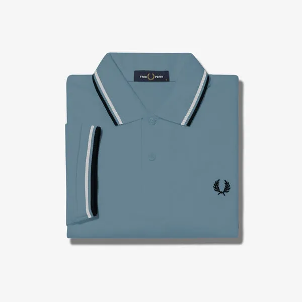 Fred Perry M3600 Polo - Ash Blue / Snow White / Black