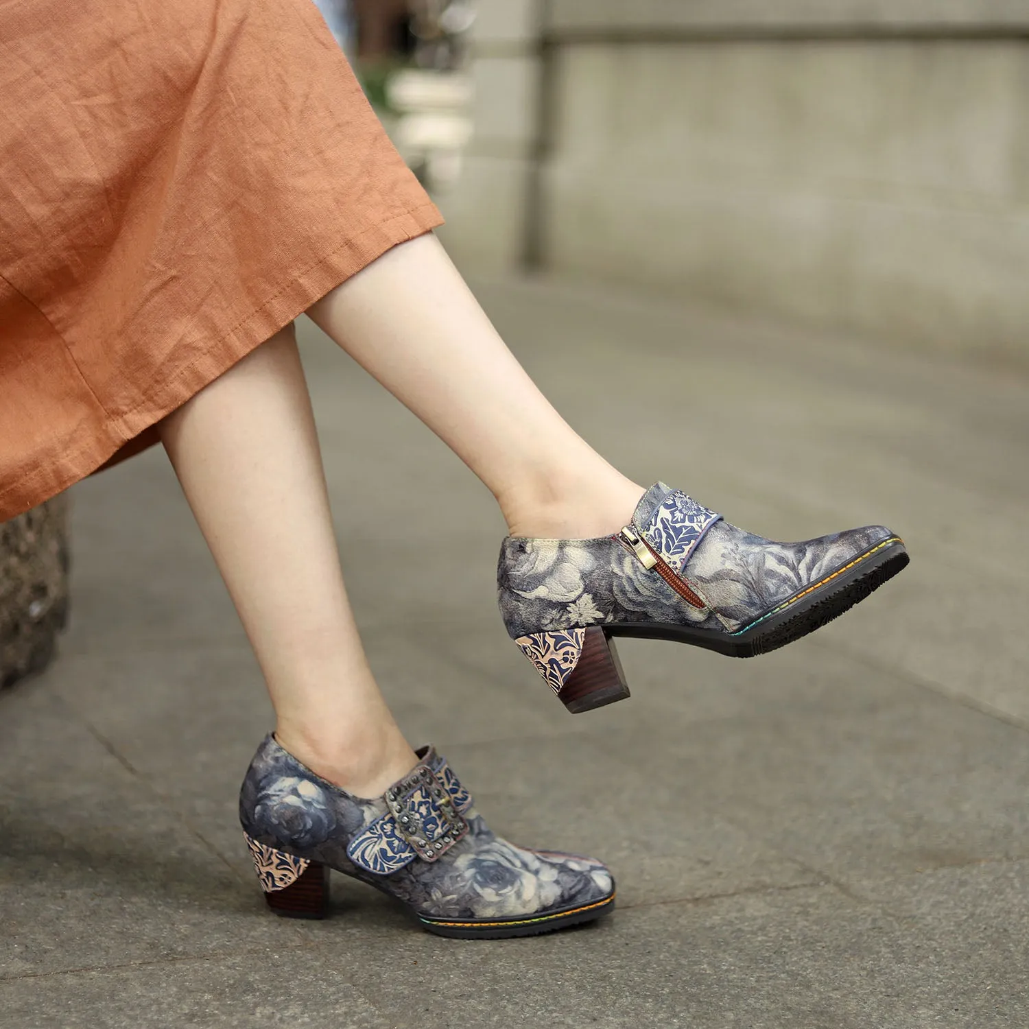 Hand-painted Genuine Leather Pumps