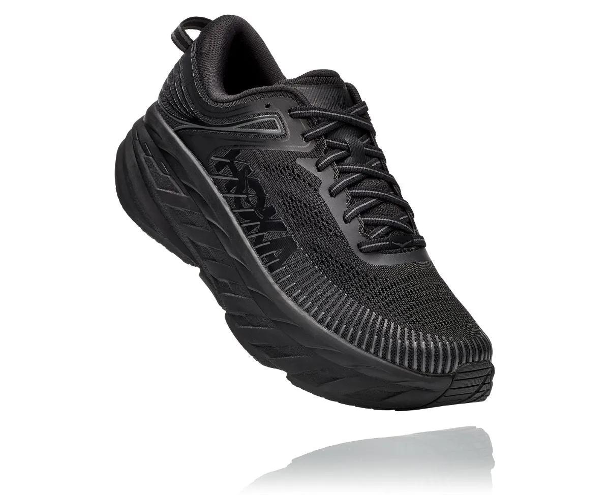 'HOKA' Men's Bondi 7 - Black / Black (Wide)