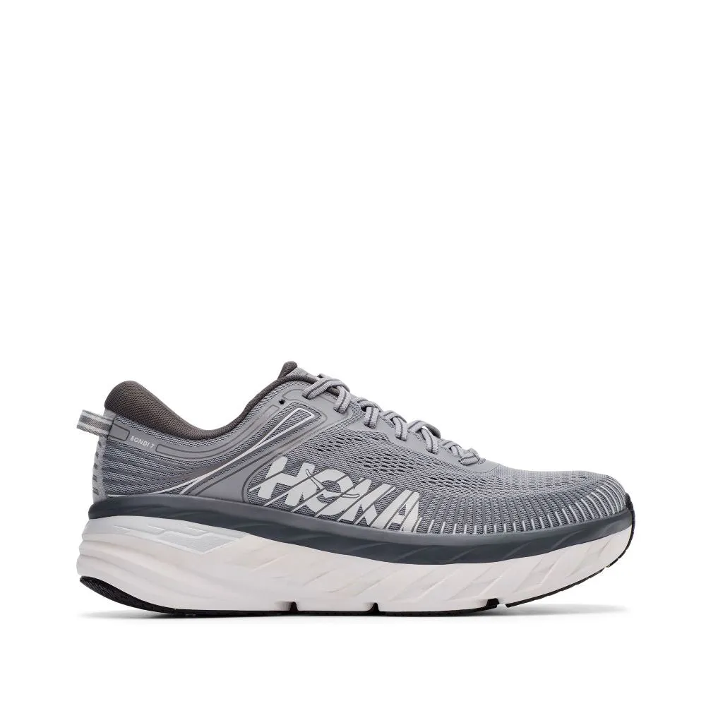 'HOKA' Men's Bondi 7 - Wild Dove / Dark Shadow (Wide)