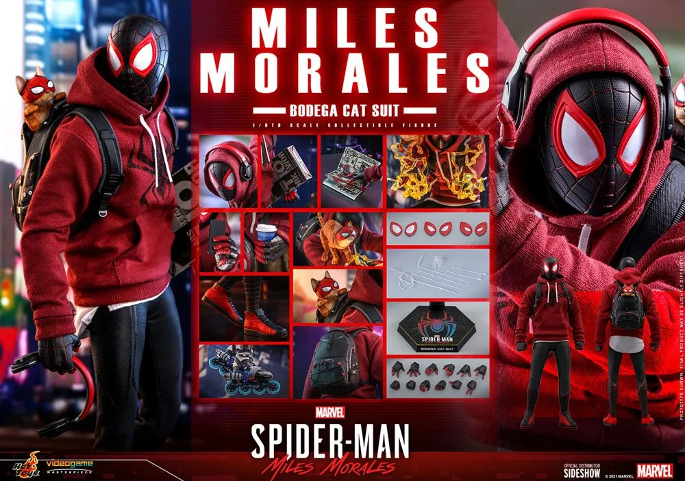 HOT TOYS - Marvel - Spider-Man Miles Morales Videogame Bodega Cat Suit 1:6 Action Doll VGM050