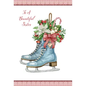 Ice Skates Christmas Card Sister