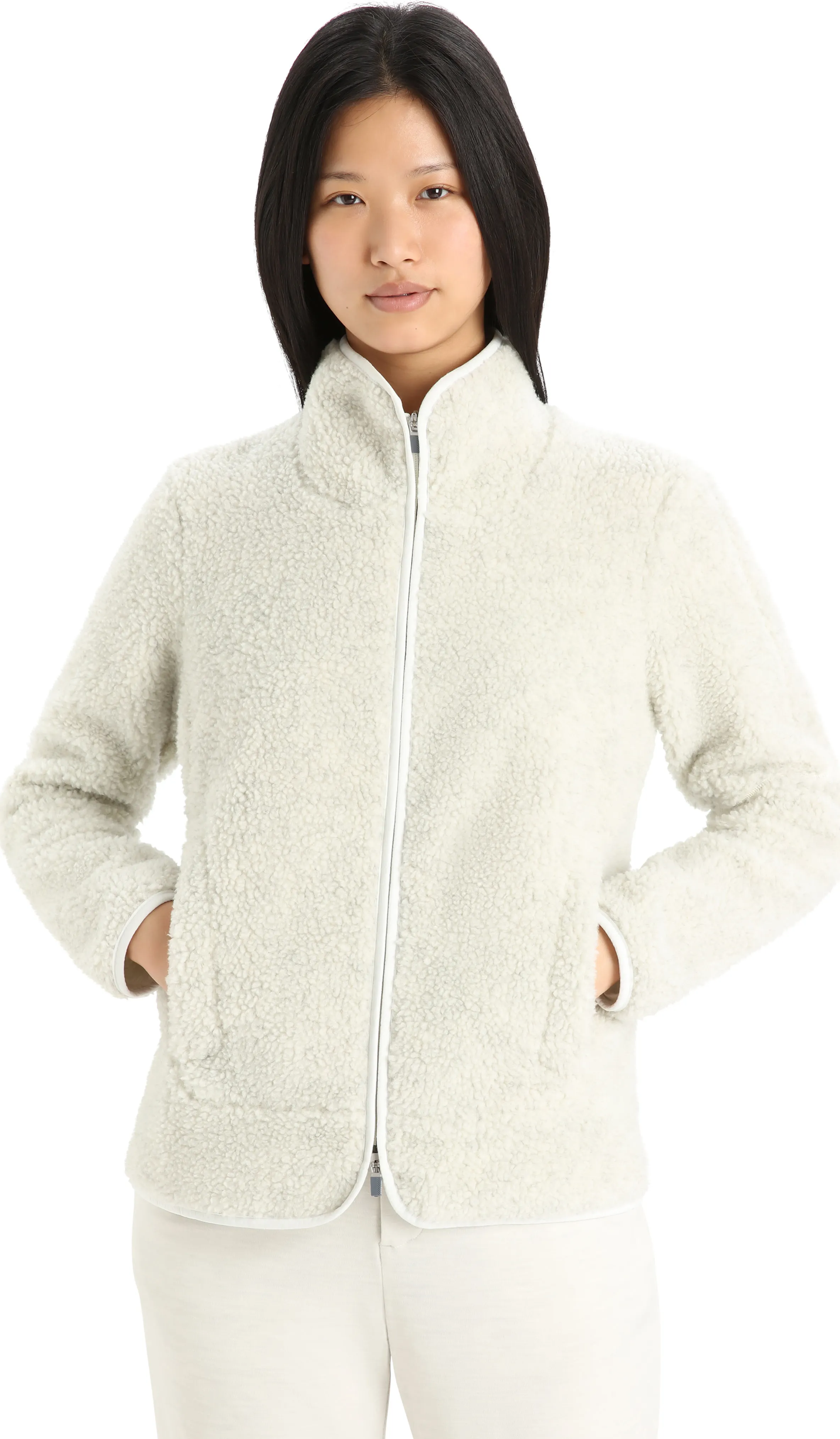 Icebreaker Women&#x27;s Realfleece Sherpa Long Sleeve Zip Ecru Heather/Snow | Buy Icebreaker Women&#x27;s Realfleece Sherpa Long Sleeve Zip Ecru Heather/Snow here | Outnorth