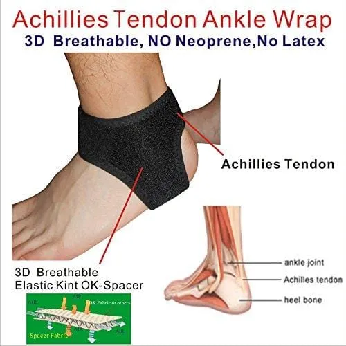 IRUFA, AN-OS-11,3D Breathable Elastic Knit Patented Fabric Adjustable Athletics Achillies Tendon Ankle Wrap, Plantar Fasciitis, Pain Relief for Sprains, Strains, Arthritis and Torn Tendons (L/XL)