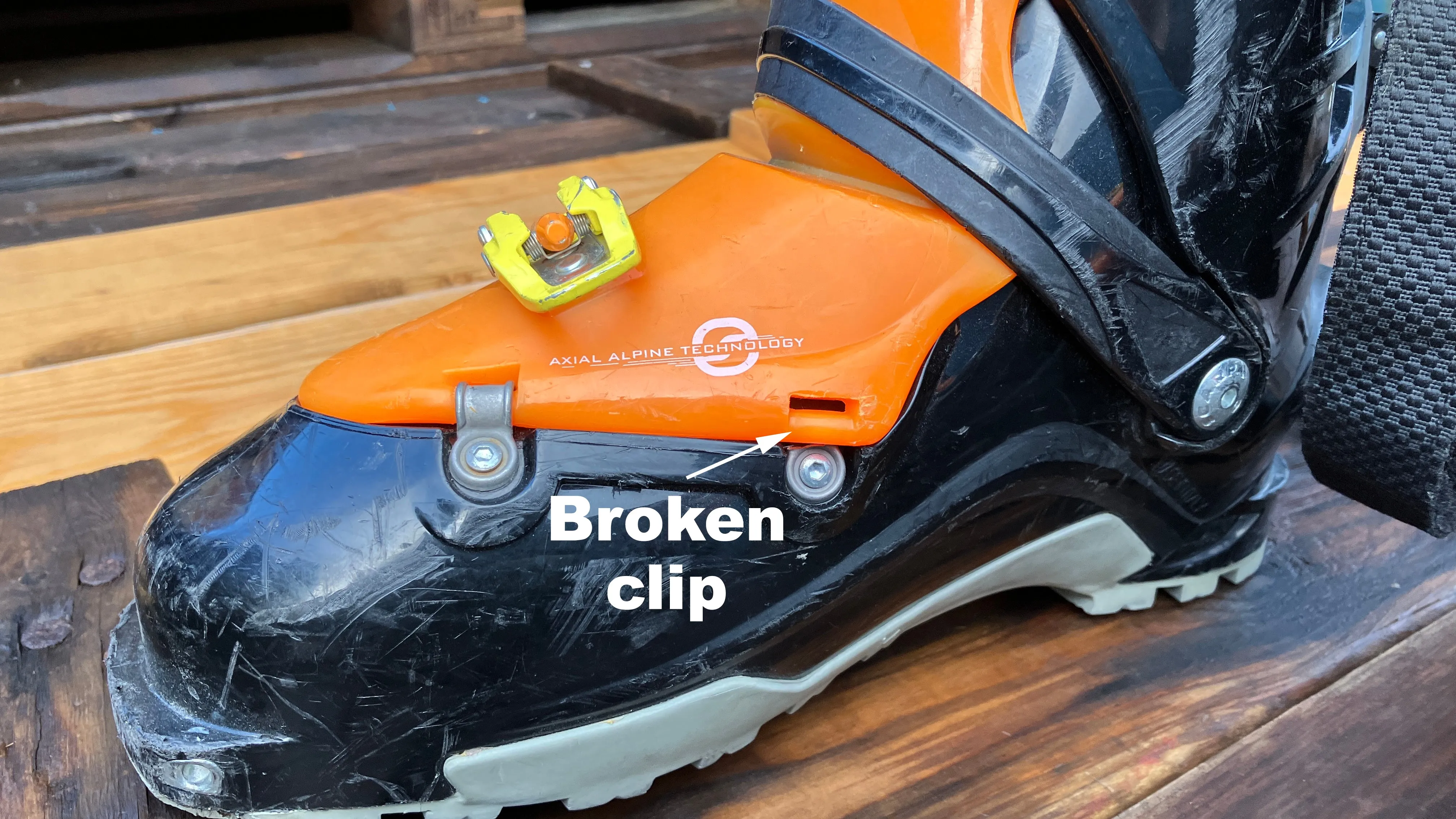 Italian Scarpa Vector Touring Ski Boots - in good condition but with two structural faults