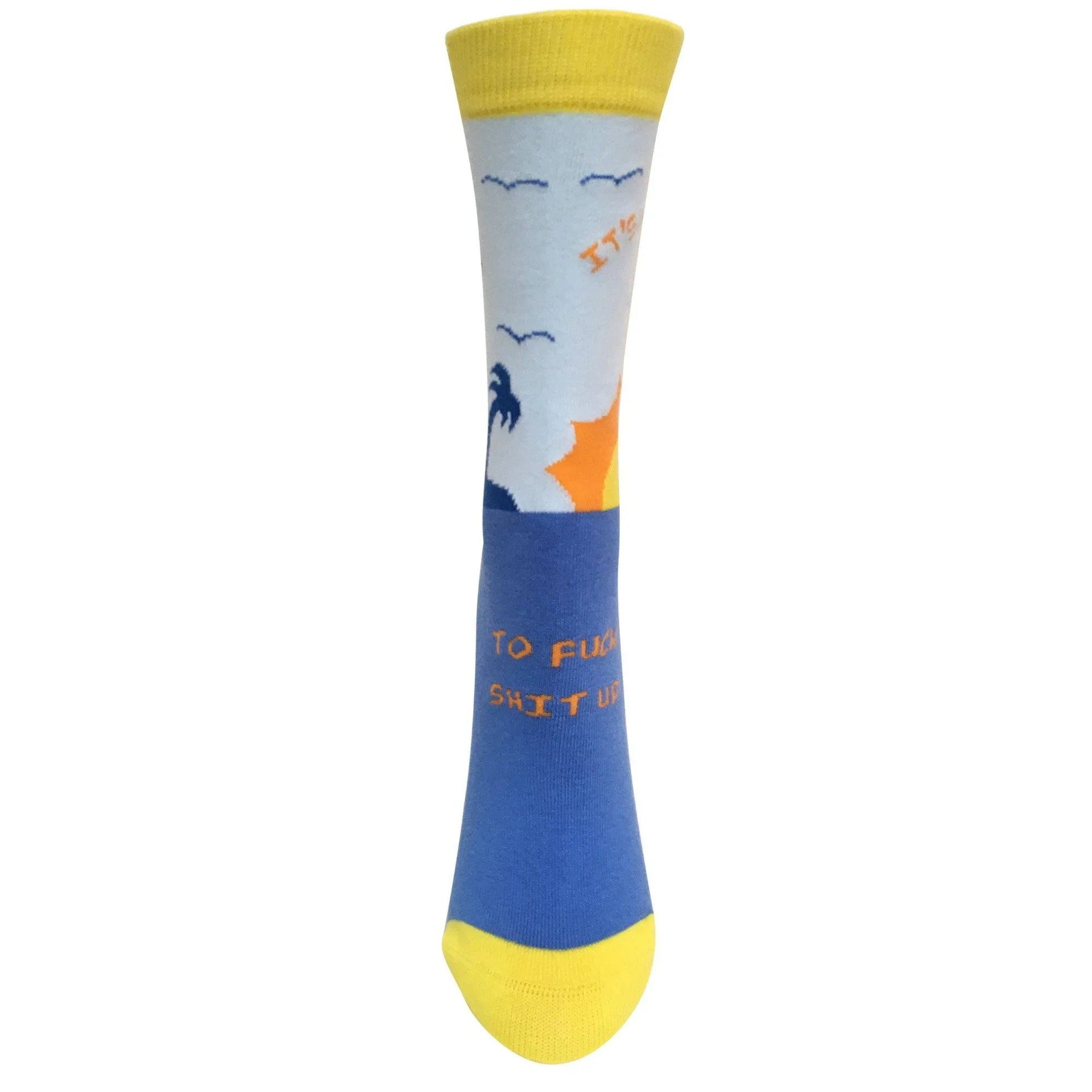 It's a New Day to Fuck Shit Up Women's Crew Socks | Sunrise Attitude