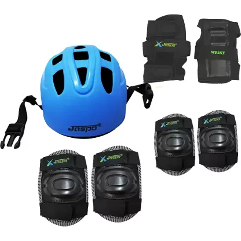 Jaspo Brillient Pro Blue Senior Skates Combo (skates helmet knee elbow wrist bag)suitable for age 6 to 14 years Skating Kit